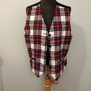 Savannah Unisex Tartan Patterned Sleeveless Waistcoat Size Large